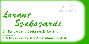 lorant szekszardi business card