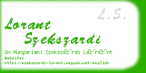 lorant szekszardi business card